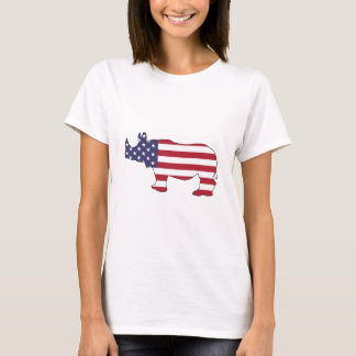 T-shirt Rhinocéros - drapeau américain