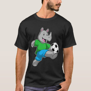 T-shirt Rhinocéros en tant que joueur de football avec un