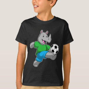 T-shirt Rhinocéros en tant que joueur de football avec un
