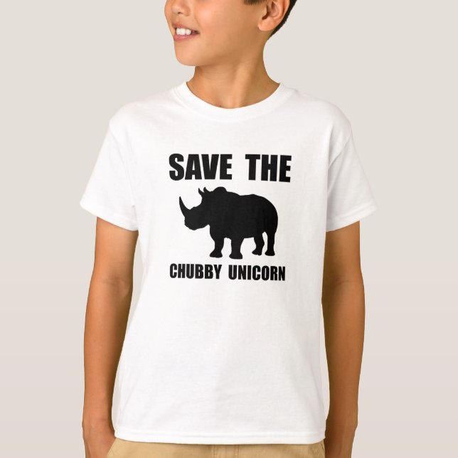 T-shirt Rhinocéros potelé de licorne (Devant)