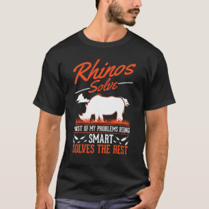 T-shirt Rhinocéros Résout La Plupart De Mes Problèmes Rhin