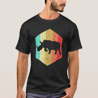 T-shirt Rhinocéros Rétro Silhouette Rhinocéros Vintage Élé