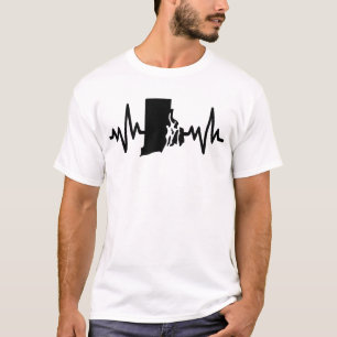 T-shirt Rhode island heartbeat design unisex