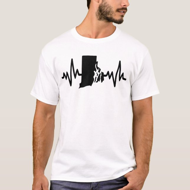 T-shirt Rhode island heartbeat design unisex (Devant)