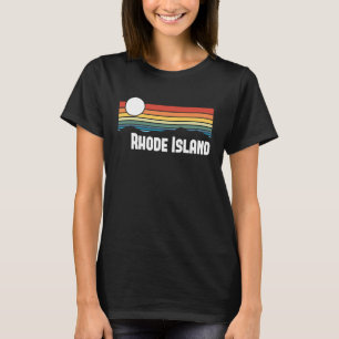 T-shirt Rhode Island Vintage Sunset 80s État d'été rétro