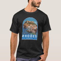 Rhodes Grèce Illustration Voyage Art Vintage