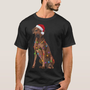T-shirt Rhodesian Ridgeback Noël Lumières Noël Chien de No