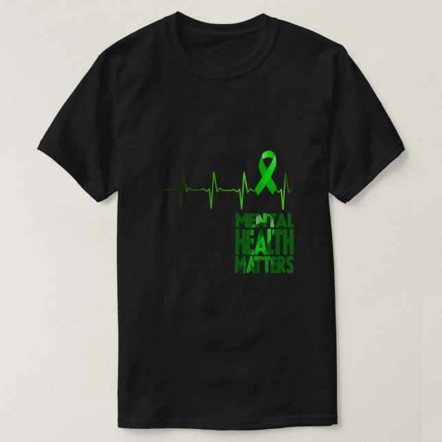T-shirt Ribbon de sensibilisation à la santé mentale (Design devant)