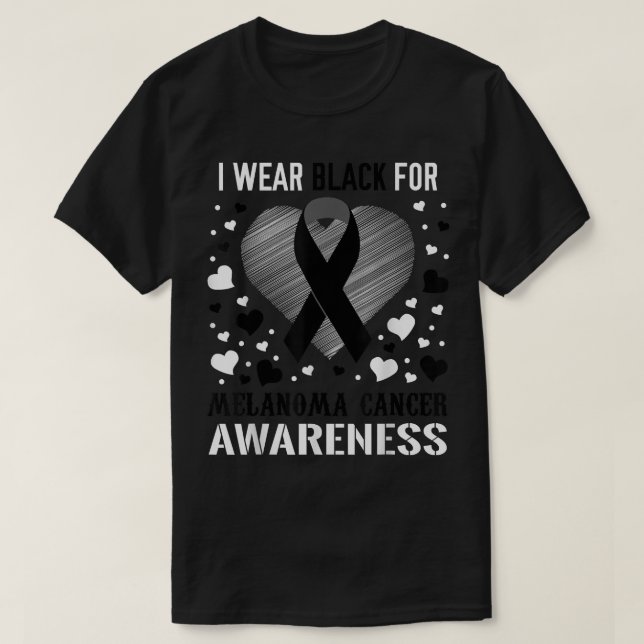 T-shirt Ribbon de soutien à la sensibilisation au cancer d (Design devant)