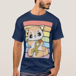 T-shirt Ribbon Fox Et Kawaii Pour La Sensibilisation Au Ca
