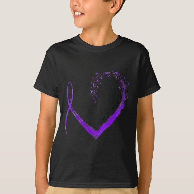 T-shirt Ribbon Heart Overdose Awareness 1  (Devant)