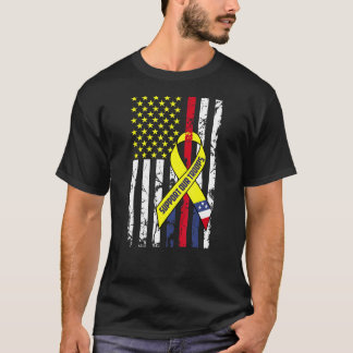 T-shirt Ribbon Jaune Soutien à nos soldats anciens combatt