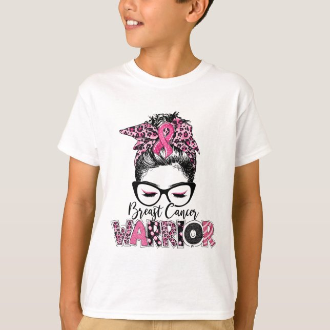 T-shirt Ribbon rose Cancer du sein guerrier de sensibilisa (Devant)