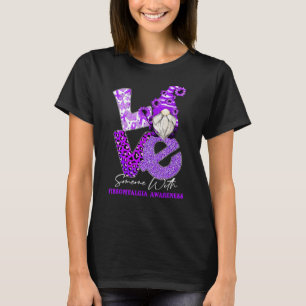 T-shirt Ribbon Violet Gnome Aimer Quelqu'Un Avec Fibromyal