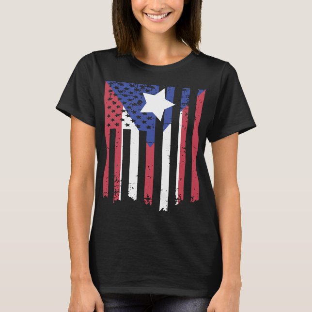 T-shirt Rican des hommes de drapeau américain de Porto (Devant)