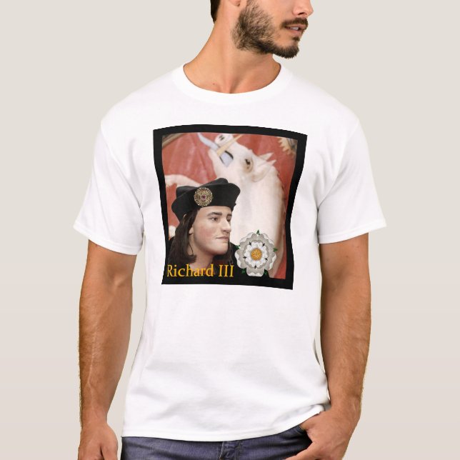T-shirt Richard III et son emblème blanc de verrat (Devant)