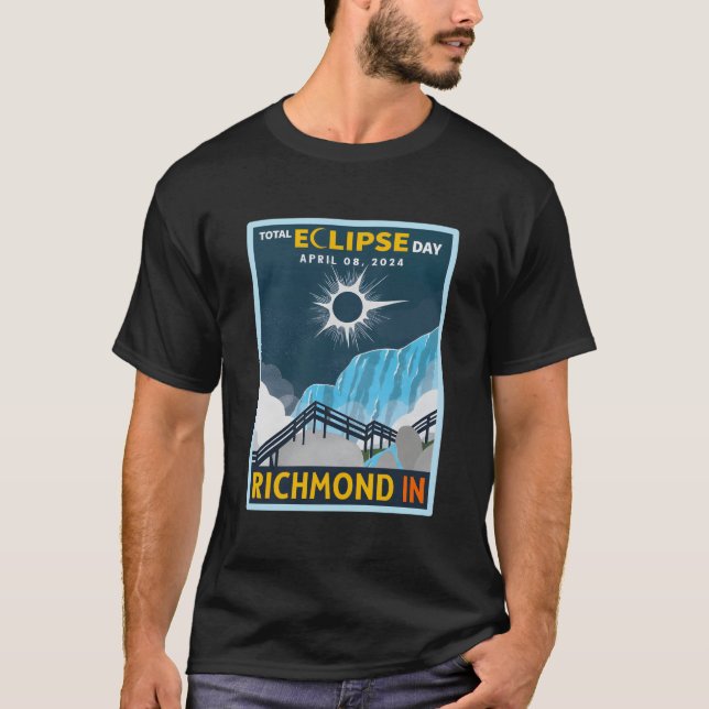 T-shirt Richmond Indiana Dans Total Solaire Eclipse 2024 (Devant)