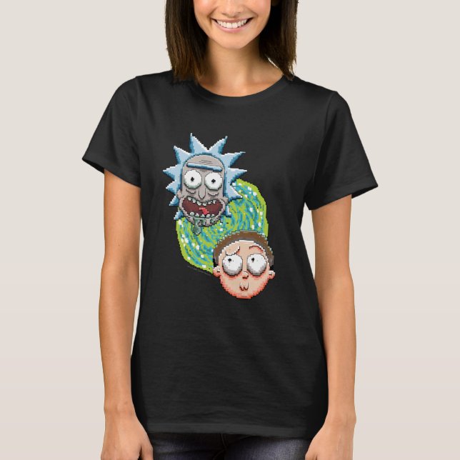 T-shirt RICK ET MORTY™ | Graphique de portail de pixels (Devant)