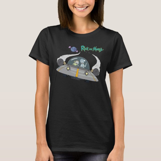 T-shirt RICK ET MORTY™ | Vol En Navire Spatial (Devant)