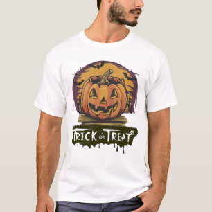 T-shirt Rick ou traiter Retro Citrouille Bucket Halloween