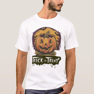 T-shirt Rick ou traiter Retro Citrouille Bucket Halloween
