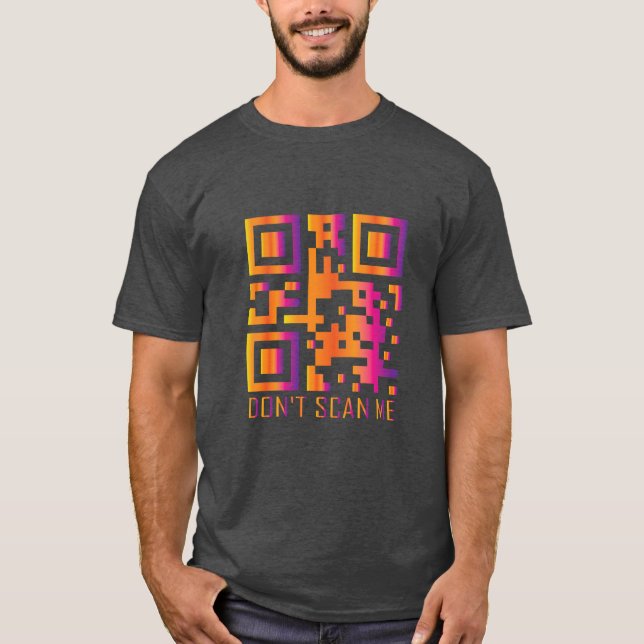 T-shirt rick roll drôle QR code scan ne me scanner pas (Devant)