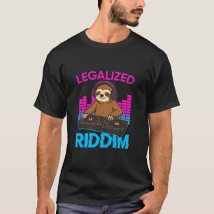 T-shirt Riddim Légalisation Sloth Drôle DJ Rave Electro Mu
