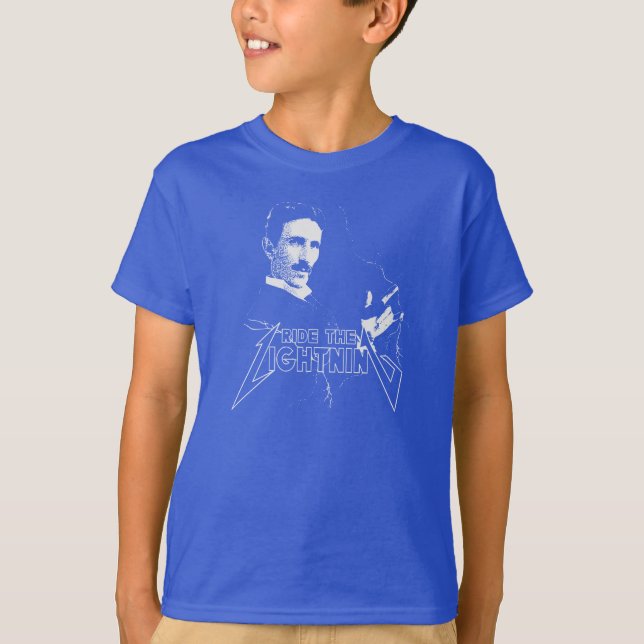 T-shirt Ride The Lightning Nikola Tesla (Devant)