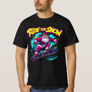 T-shirt Ride the Snow – Graffiti Santa Snowboard Design
