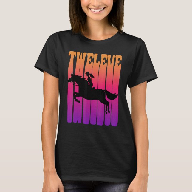 T-shirt Rider à cheval fille J'ai 12 ans Enfants 12e B (Devant)