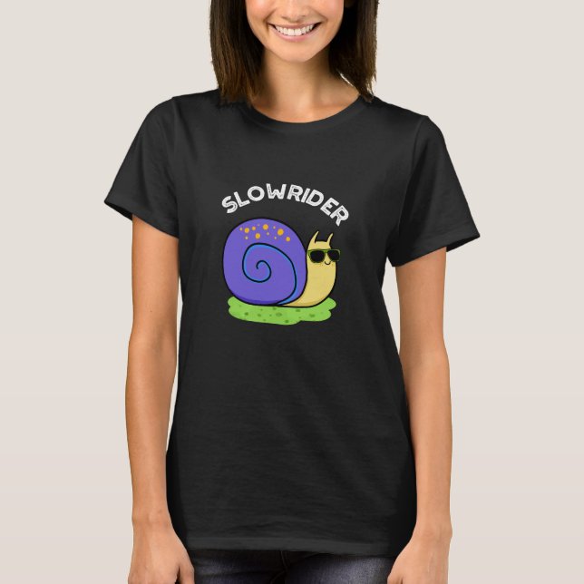 T-shirt Rider Lent Drôle Petit Rider Pun escargot Dark BG (Devant)