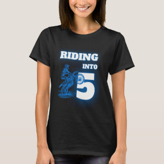 T-shirt Riding Into 5 Year Old 5th Dirt Bike Birthday Part