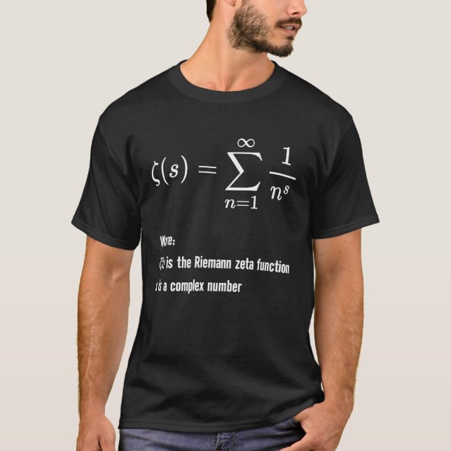 T-shirt Riemann Zeta, fonction Mathématique Formule mathém (Devant)