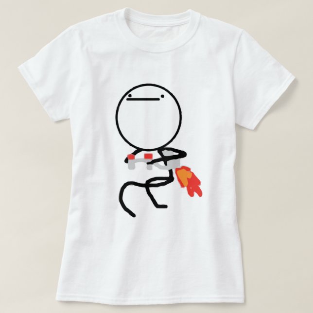 T-shirt Rien à faire ici font rage visage Meme (Design devant)