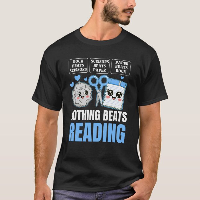 T-shirt Rien De Mieux Que De Lire Des Ciseaux Papier Rock  (Devant)