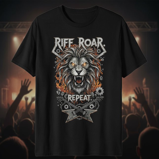 T-shirt Riff. Roar. Repeat. Heavy Metal Music Tee (Créateur téléchargé)