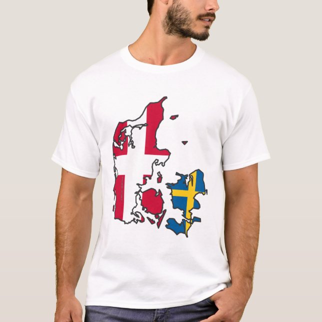 T-shirt Rigtige Danmark de Jylland et de Fyn - de Det (Devant)