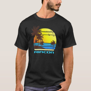 T-shirt Rincon Beach Surf voile coucher de soleil Palms Oc