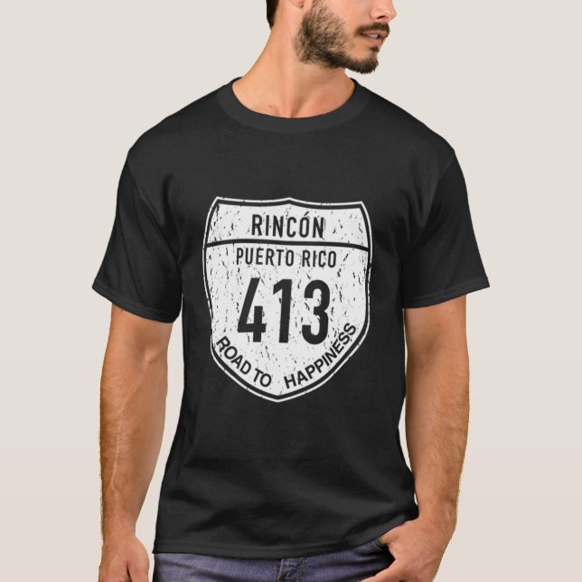 T-shirt Rincon Porto Rico Road To Happiness 413 (Devant)