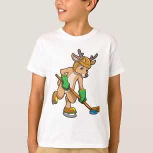 T-shirt Rinder au hockey sur glace avec bâton de hockey