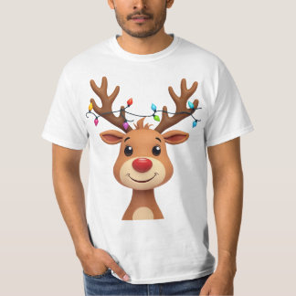 T-shirt Rinder aux lumières de Noël