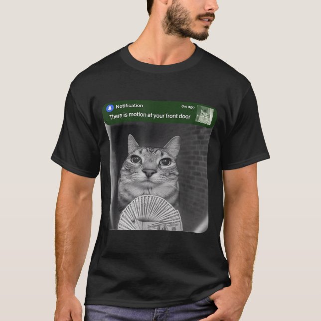 T-shirt Ring Cat With Motion Meme  (Devant)