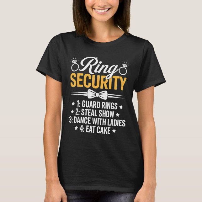T-shirt Ring Security Wedding Party Funny Ring Bearer  (Devant)