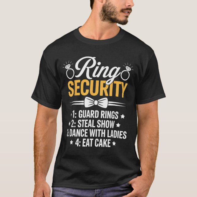 T-shirt Ring Security Wedding Party Funny Ring Bearer  (Devant)