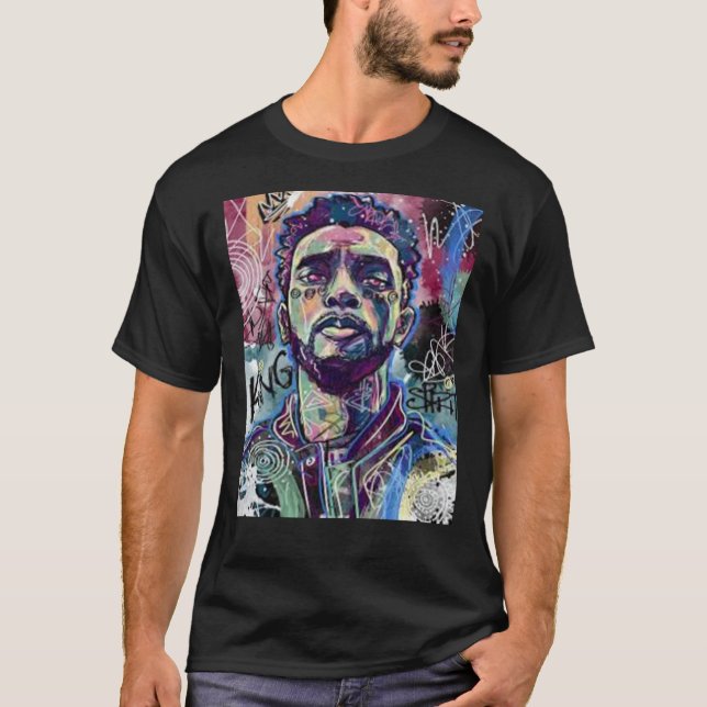 T-shirt Rip Chadwick Boseman KING   (Devant)