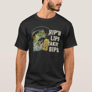 T-shirt Rip'n Lips Talking Sips Drôle Pêche