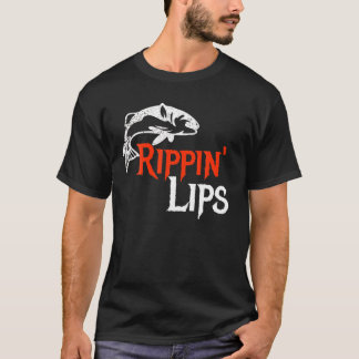 T-shirt Rippin Lips Fishing Fisherman Angler Bass Walleye