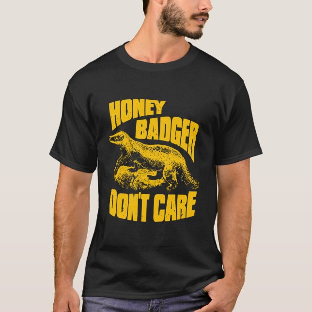 T-shirt Ripple Junction Honey Badger Don't Care Illustrati (Devant)