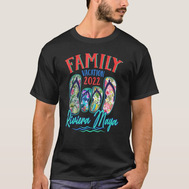 T-shirt Riviera Maya Mexique Vacances 2022 Flip Flops Fami (Devant)