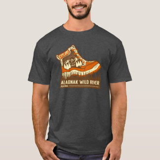 T-shirt Rivière Sauvage Alagnak Alaska Brun Et Orange Rand